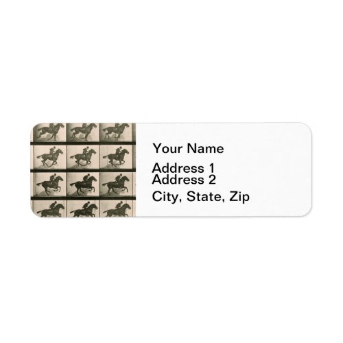 Horse Motion Vintage Photography Label