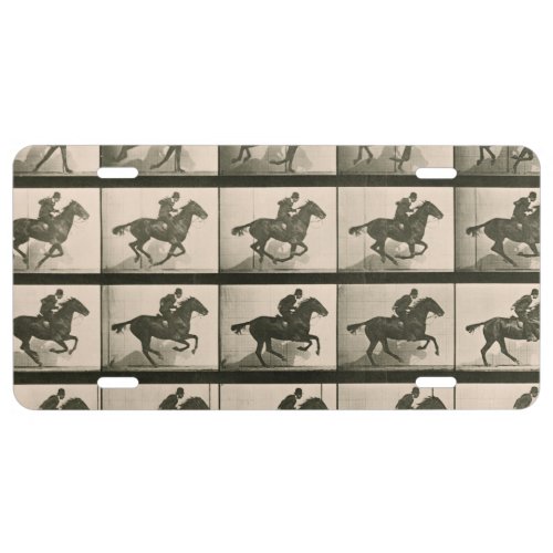 Horse Motion Vintage Photography License Plate