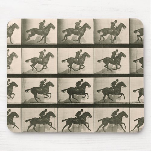 Horse Motion Vintage Photography Mouse Pad