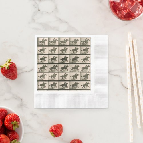 Horse Motion Vintage Photography Napkins