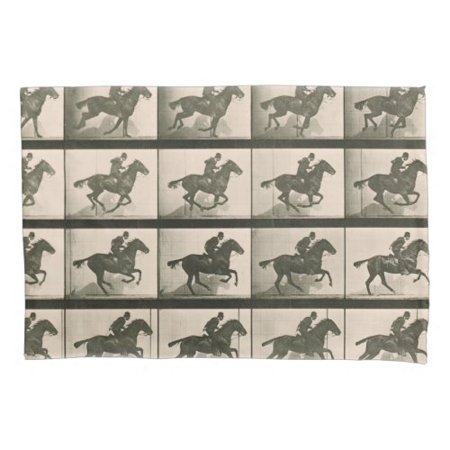 Horse Motion Vintage Photography Pillow Case