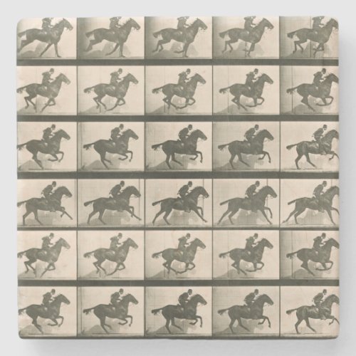 Horse Motion Vintage Photography Stone Coaster