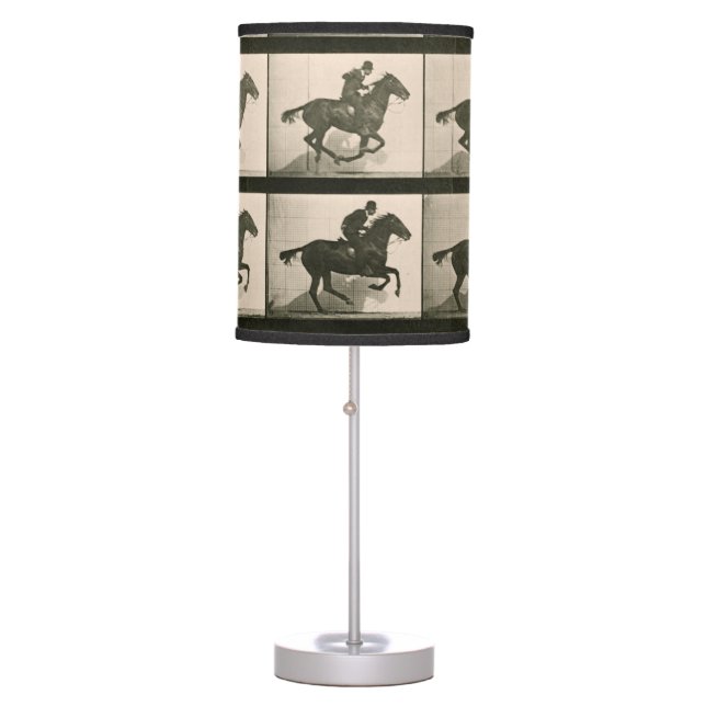 Horse Motion Vintage Photography Table Lamp (Front)