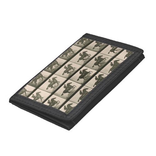 Horse Motion Vintage Photography Trifold Wallet