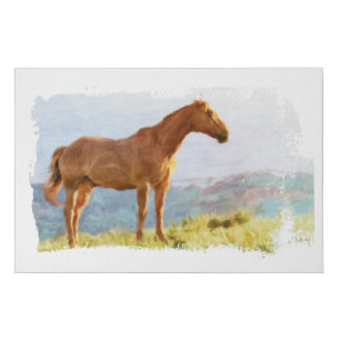 *~* Horse - Mountains Hill AR22 Equine Watercolor Faux Canvas Print