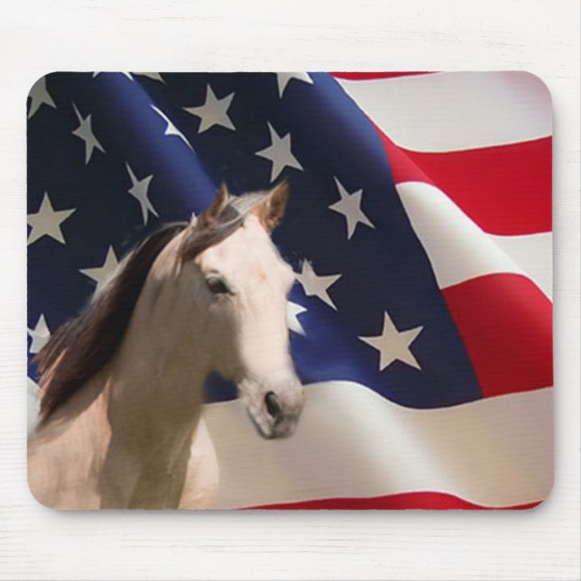 Horse Mousepad American Flag (Front)