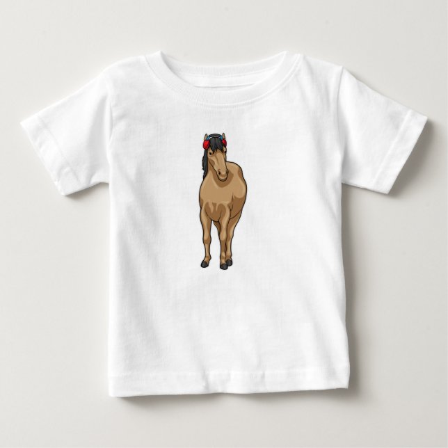 Horse Music Headphone Baby T-Shirt (Front)