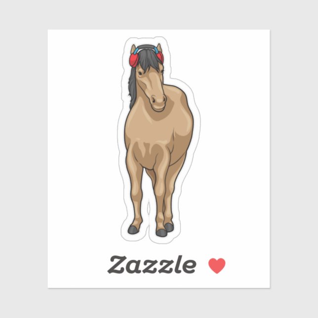 Horse Music Headphone Sticker (Sheet)