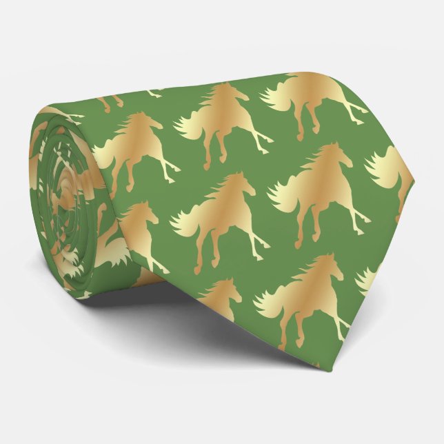 Horse Mustang Team Mascot  Football Necktie (Rolled)