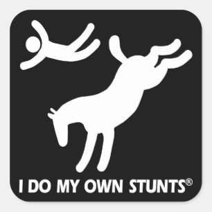 Horse My Own Stunts Square Sticker