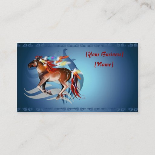 Customizable Horse N Bright Feathers Business Card