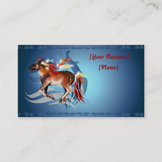 Horse N Bright Feathers Business Card (Front)