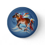 Horse N Bright Feathers Button
