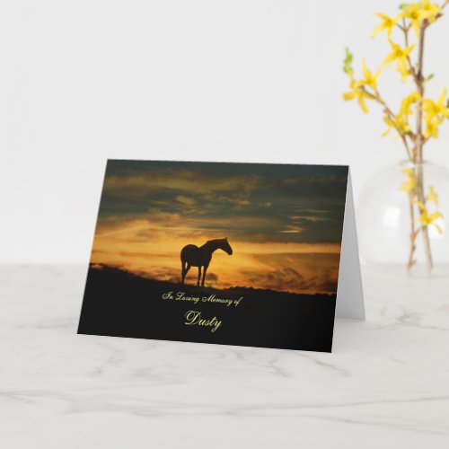 Horse Name Sympathy Memorial Card