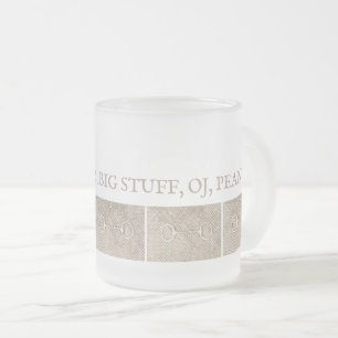 HORSE NAMES Equestrian Bits Barn Farmhouse Tan Frosted Glass Coffee Mug