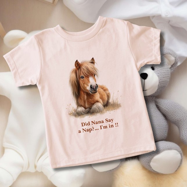 Horse Nana Grandma Personalize Grandparent Name Toddler T-shirt (Creator Uploaded)