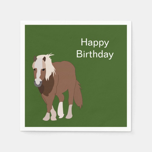 Horse Nature Animal Birthday Party Napkins (Front)