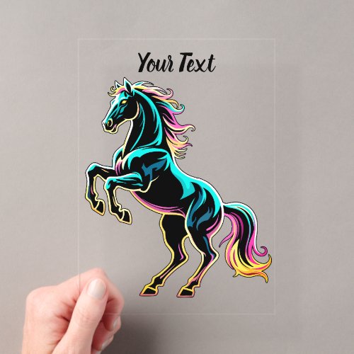 Horse Neon Light Glitch Retro Style Acrylic Invitations