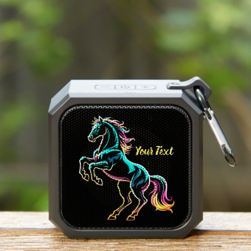 Horse Neon Light Glitch Retro Style Bluetooth Speaker
