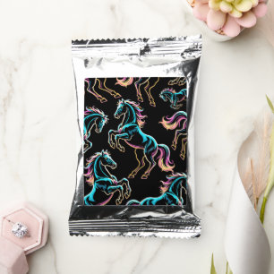 Horse Neon Light Glitch Retro Style Coffee Drink Mix