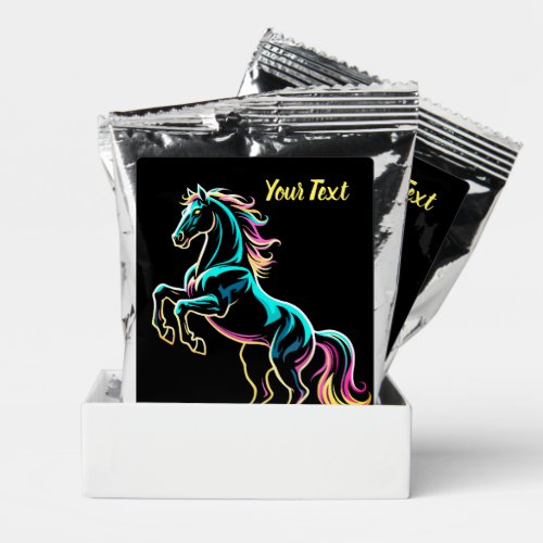 Horse Neon Light Glitch Retro Style Coffee Drink Mix