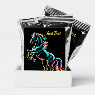 Horse Neon Light Glitch Retro Style Coffee Drink Mix