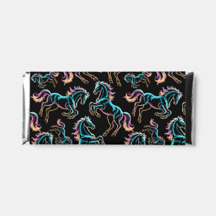 Horse Neon Light Glitch Retro Style Hershey Bar Favors