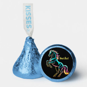 Horse Neon Light Glitch Retro Style Hershey®'s Kisses®