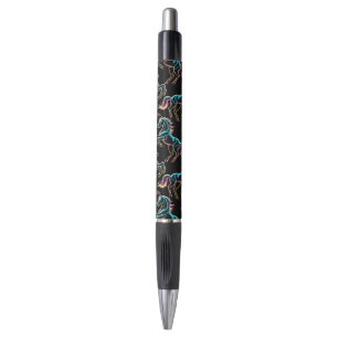 Horse Neon Light Glitch Retro Style Pen