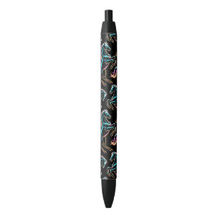 Horse Neon Light Glitch Retro Style Pen