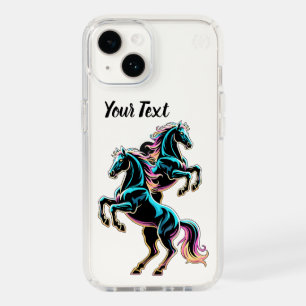 Horse Neon Light Glitch Retro Style Speck iPhone 14 Case