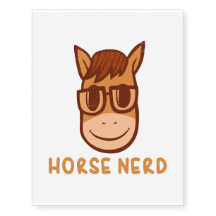 Horse Nerd Horse Lover Funny Gift Idea Temporary Tattoos