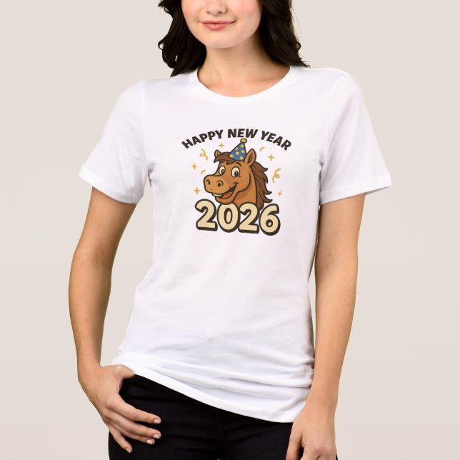 Horse New Years 2026 Tri-Blend Shirt (Front)