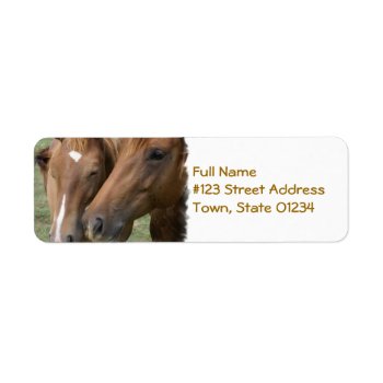 Horse Nuzzle Mailing Label by HorseStall at Zazzle