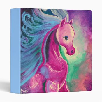 Horse Of Bright Colours 3 Ring Binder by ArtsyKidsy at Zazzle