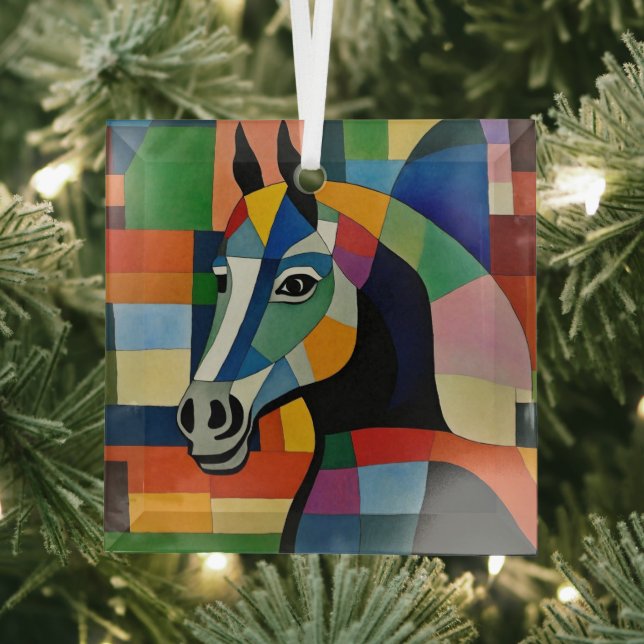 Horse of Colors Glass Ornament (Insitu)