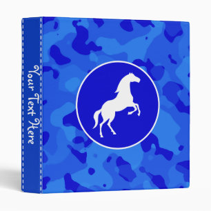 Horse on Blue Camo; Camouflage 3 Ring Binder