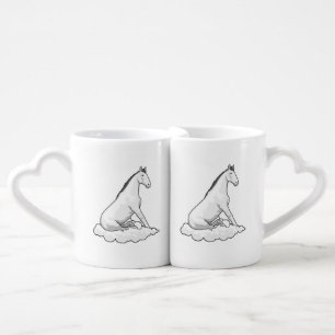 Horse on Cloud Coffee Mug Set