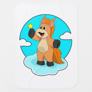 Horse on Clouds Baby Blanket