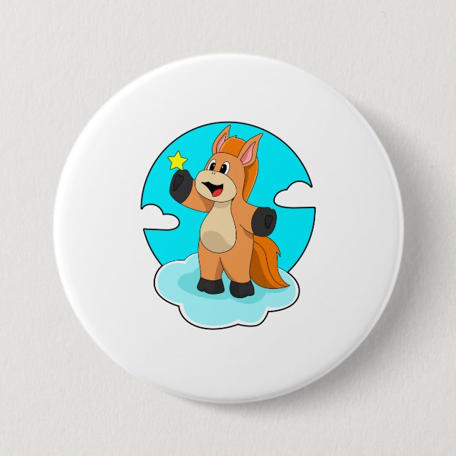 Horse on Clouds Button (Front)