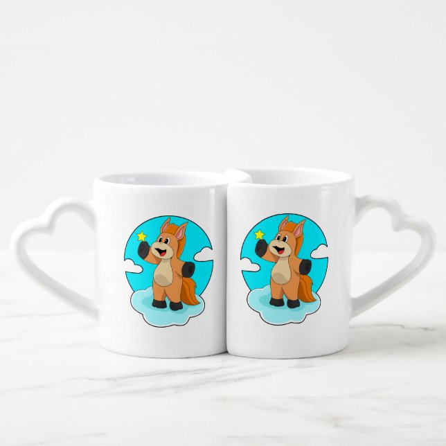 Horse on Clouds Coffee Mug Set (Front Nesting)