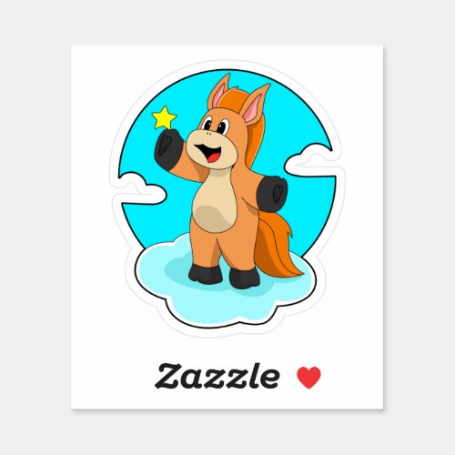 Horse on Clouds Sticker