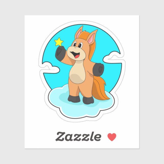 Horse on Clouds Sticker (Sheet)