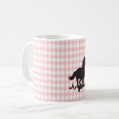 Horse on Diamond Pattern Template Coffee Mug (Front Left)