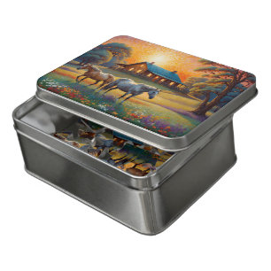 Horse on Farm Wildflower Meadow Jigsaw Puzzle