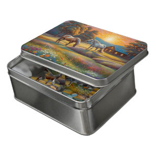 Horse on Farm Wildflower Meadow Jigsaw Puzzle