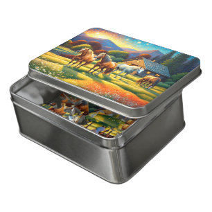 Horse on Farm Wildflower Meadow Jigsaw Puzzle