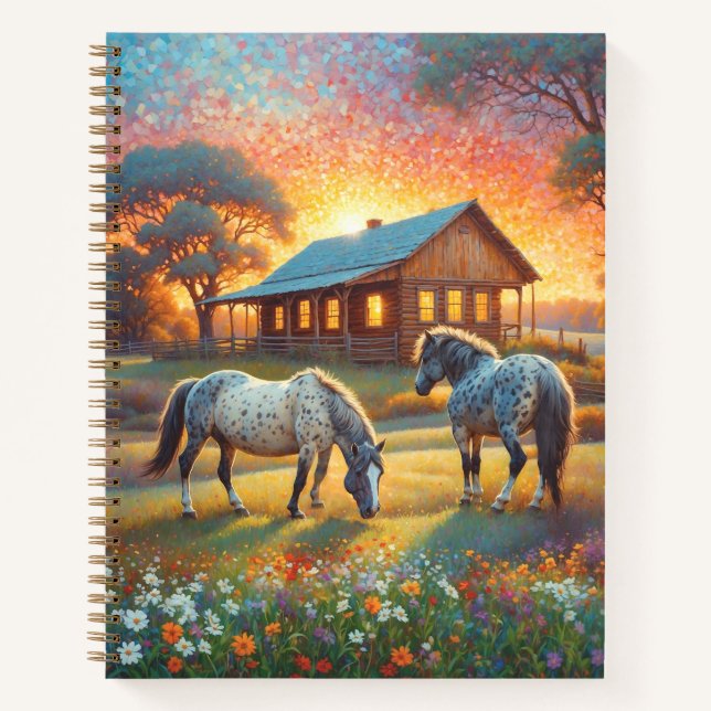 Horse on Farm Wildflower Meadow Notebook (Front)