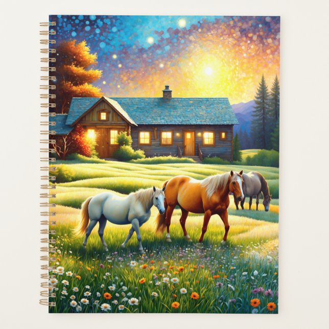 Horse on Farm Wildflower Meadow Planner (Front)