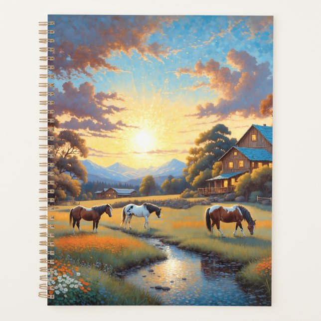 Horse on Farm Wildflower Meadow Planner (Front)